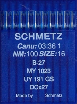Иглы для промышленных машин Schmetz DCx27 №100