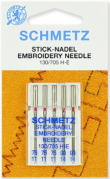 Иглы для швейных машин Schmetz №75-90 для вышивания