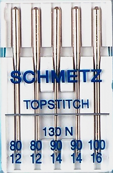Иглы для швейных машин Schmetz №80-100 для отстрачивания
